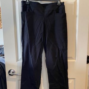 Stretchy black slip-on dress slacks, medium